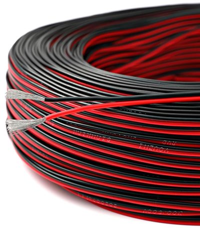 RED BLACK WIRE 0.75MM 2CORE